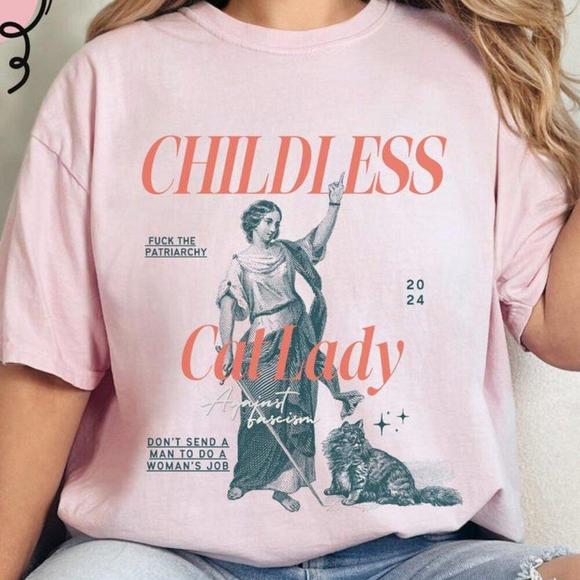 Other - Childless Cat Lady Shirt, Childless Cat Ladies, Harris 2024, Feminist Cat Shirt